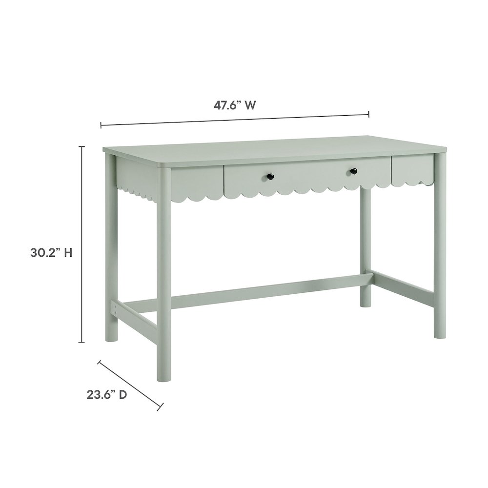 Emmeline 1-Drawer Scallop Writing Desk. Picture 3