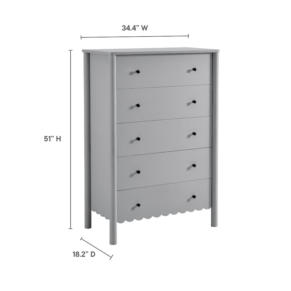 Emmeline Scalloped 5-Drawer Chest. Picture 2