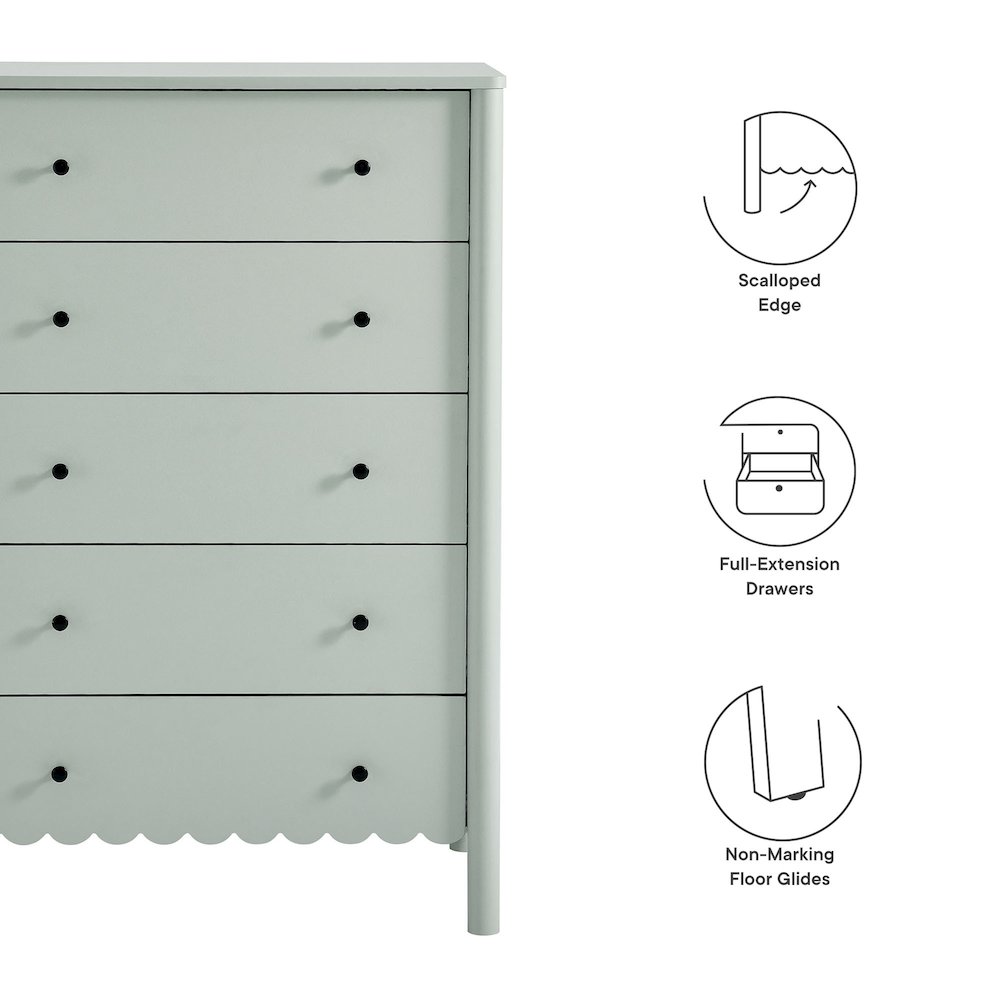 Emmeline Scalloped 5-Drawer Chest. Picture 2