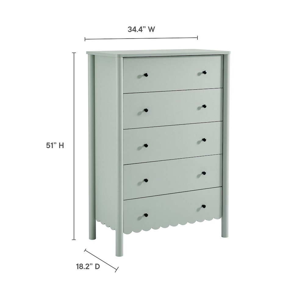 Emmeline Scalloped 5-Drawer Chest. Picture 3