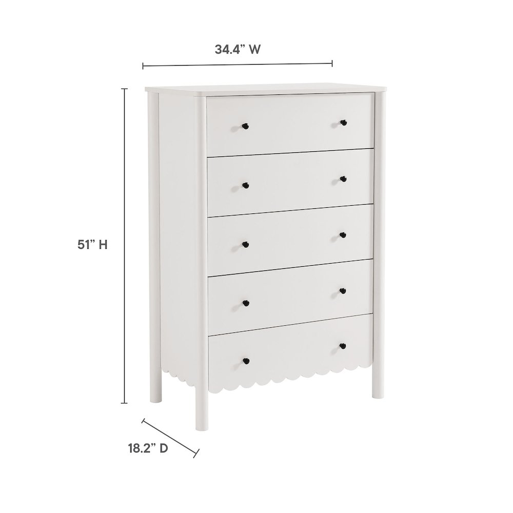 Emmeline Scalloped 5-Drawer Chest. Picture 2