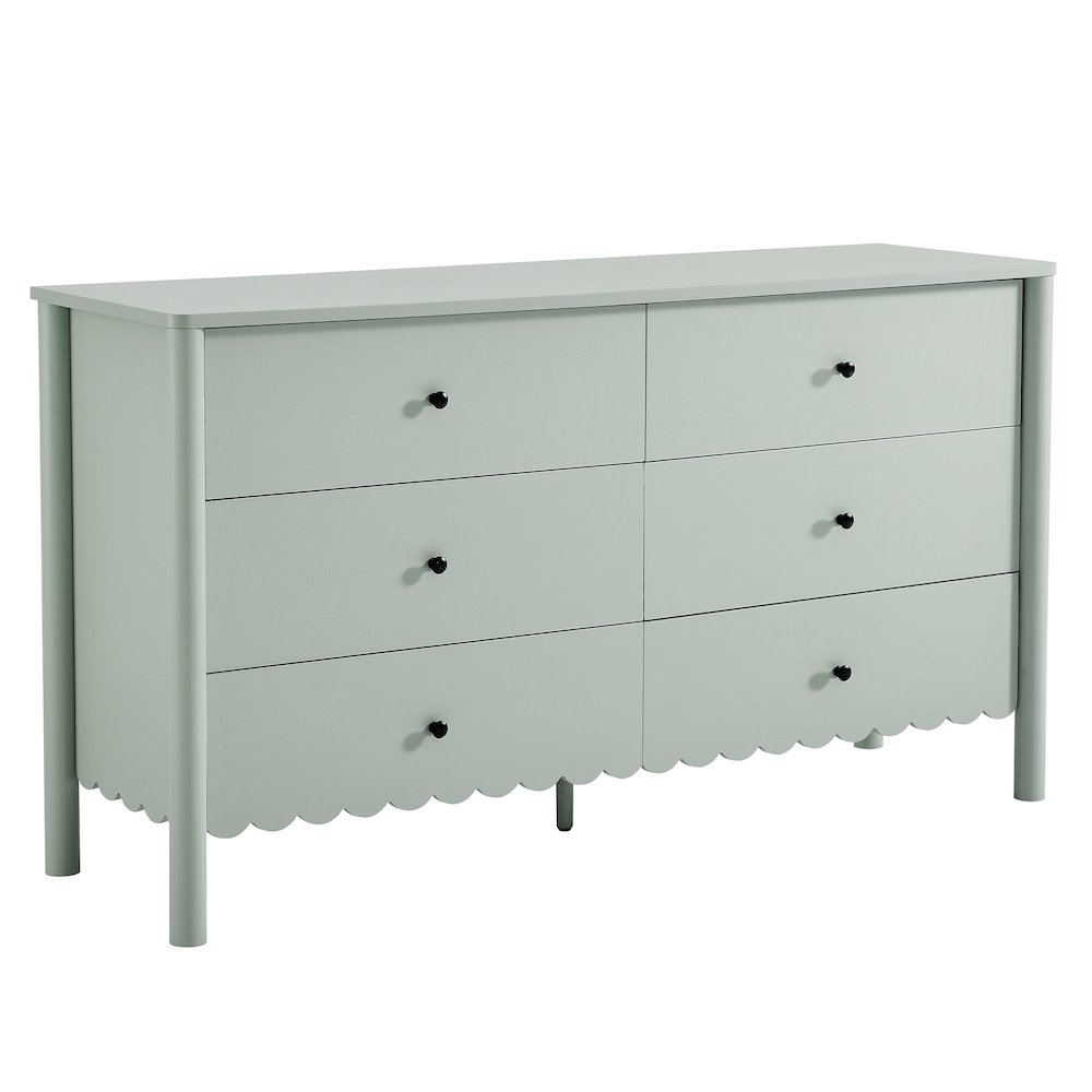 Emmeline Scalloped 6-Drawer Dresser. Picture 1