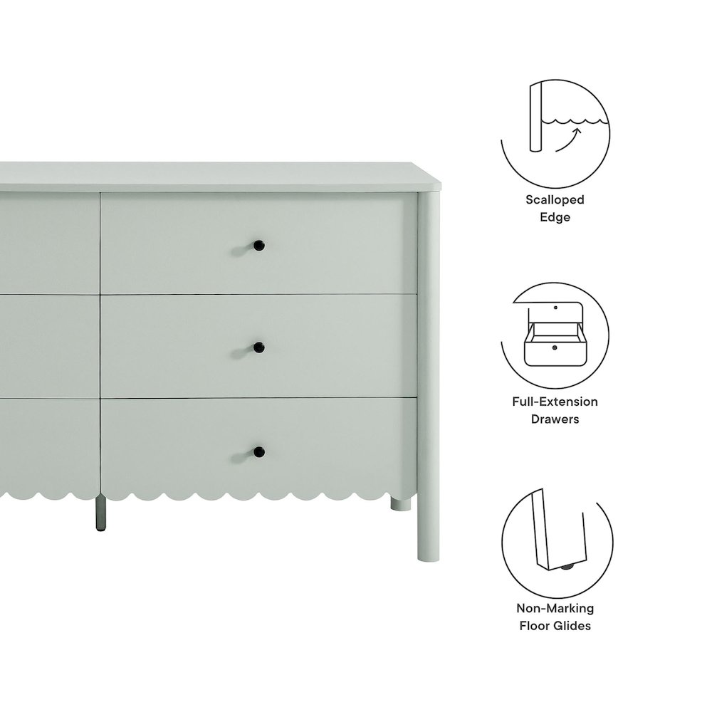 Emmeline Scalloped 6-Drawer Dresser. Picture 2