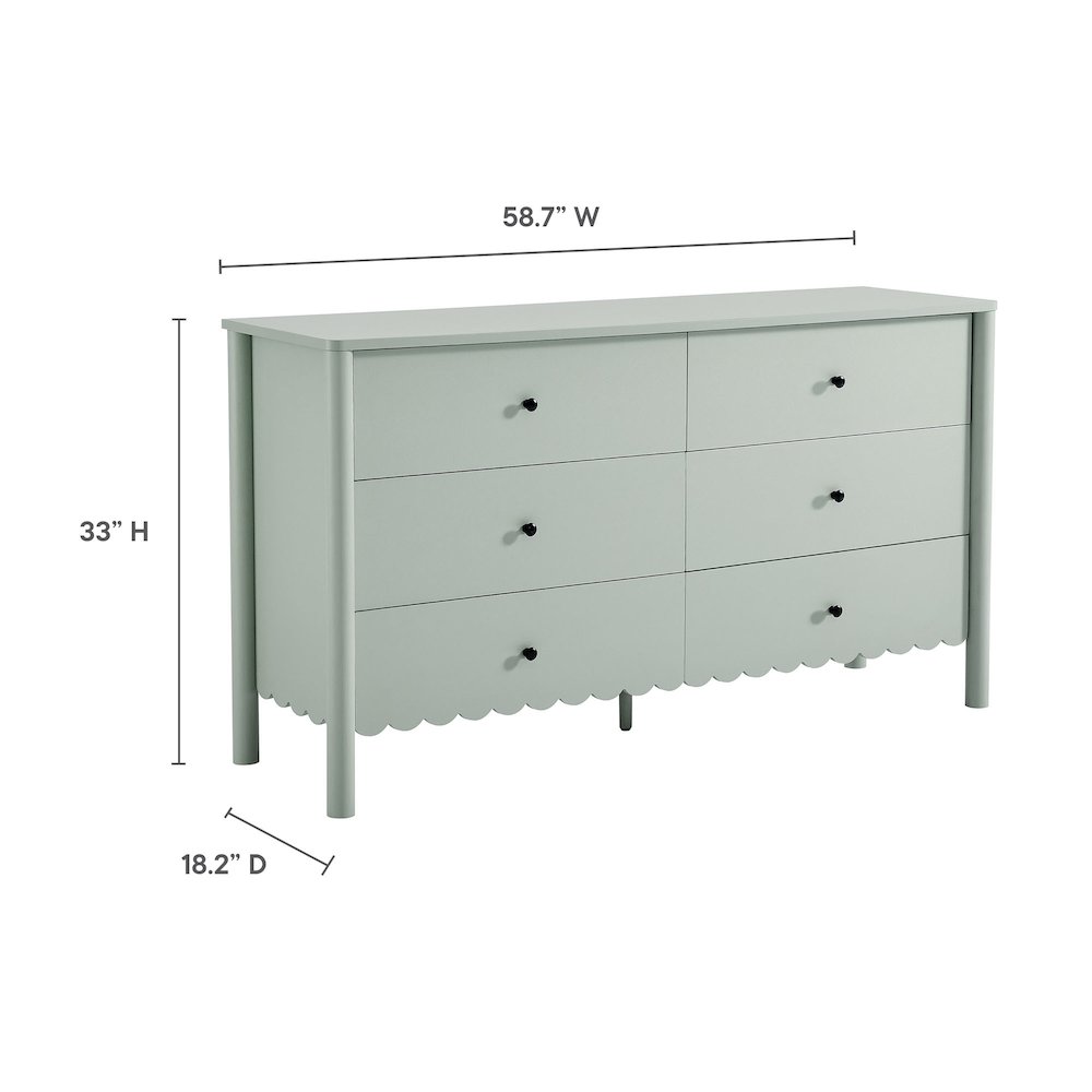 Emmeline Scalloped 6-Drawer Dresser. Picture 3