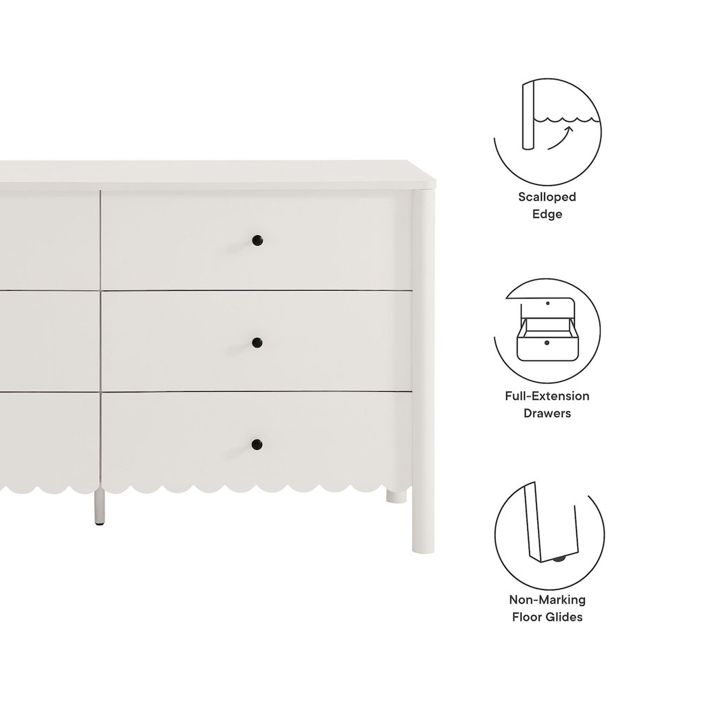 Emmeline Scalloped 6-Drawer Dresser. Picture 2