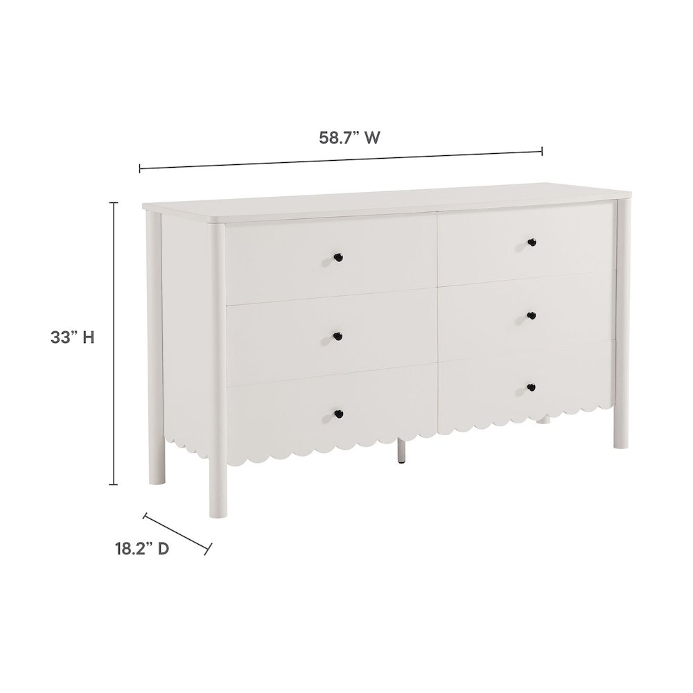 Emmeline Scalloped 6-Drawer Dresser. Picture 3