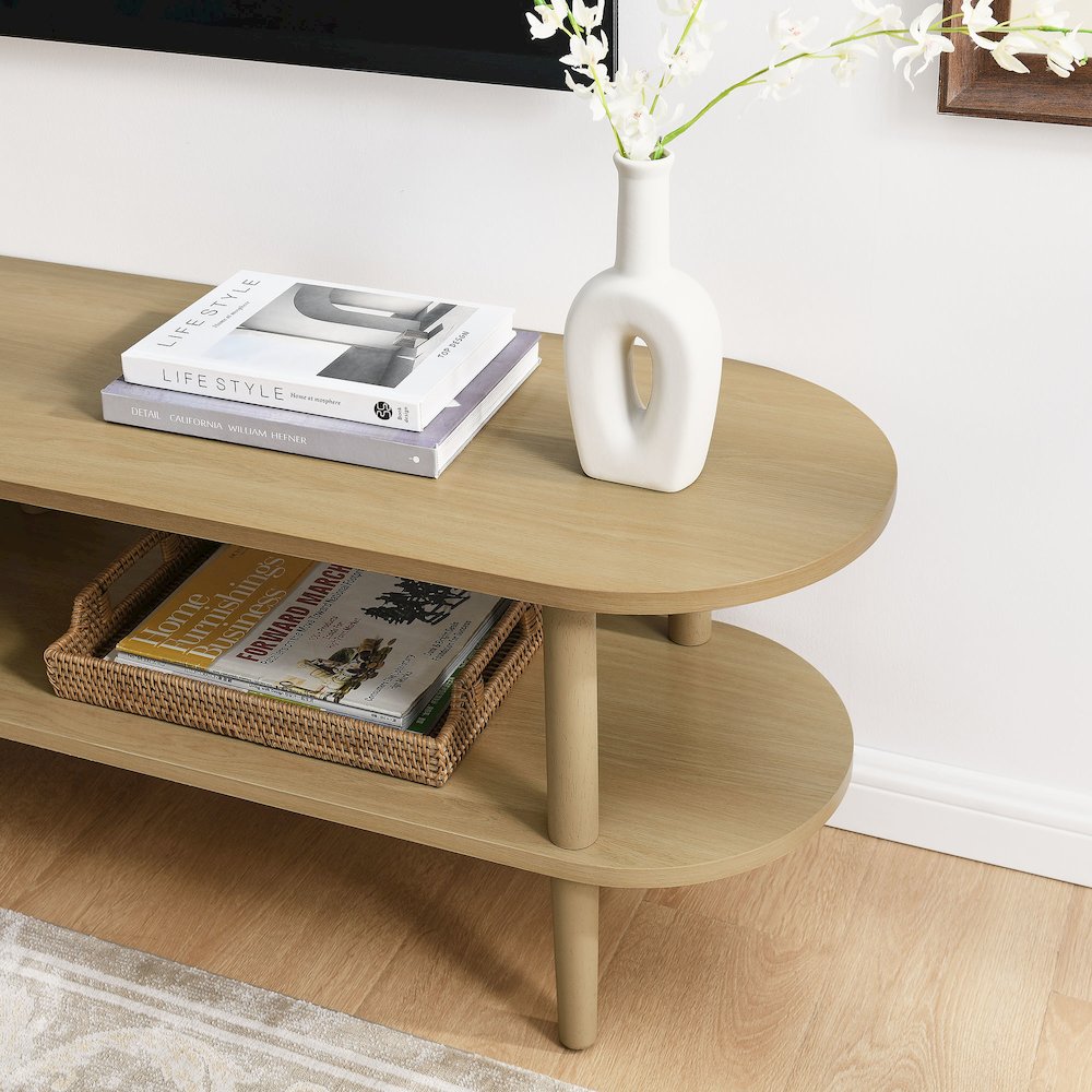 Torus Oval Wood TV Stand. Picture 9