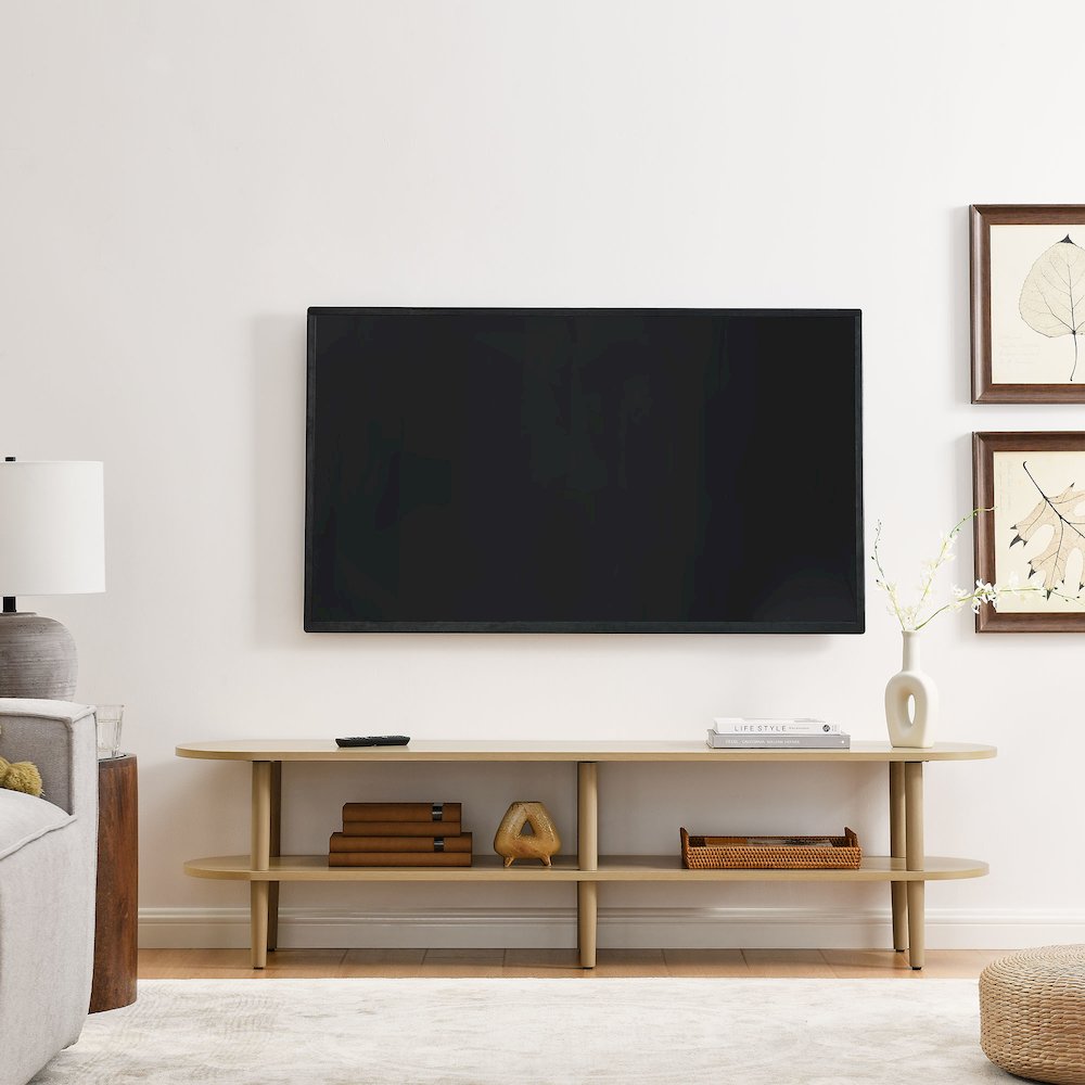 Torus Oval Wood TV Stand. Picture 8