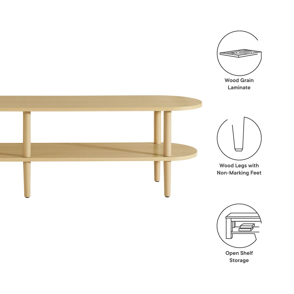 Torus Oval Wood TV Stand. Picture 3
