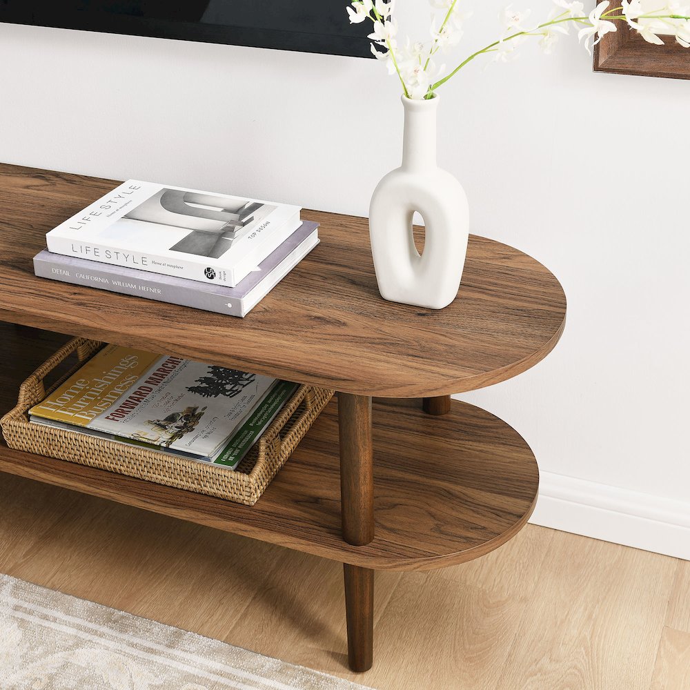 Torus Oval Wood TV Stand. Picture 9