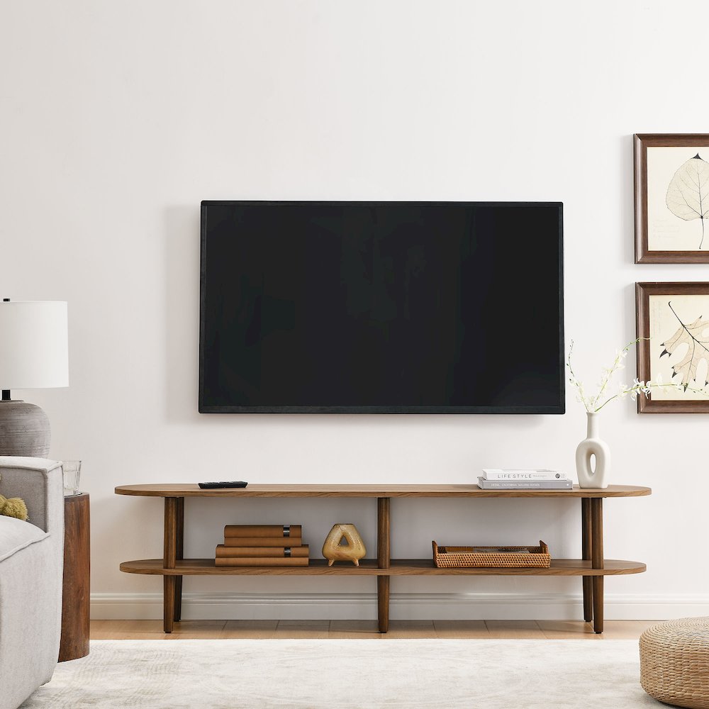 Torus Oval Wood TV Stand. Picture 8