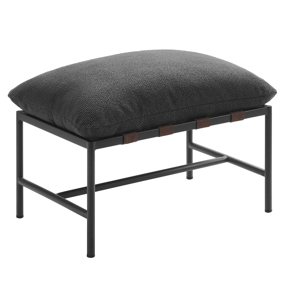 Raya Outdoor Patio Boucle Ottoman. Picture 1