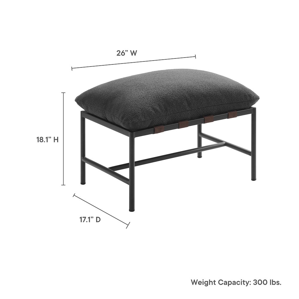 Raya Outdoor Patio Boucle Ottoman. Picture 3