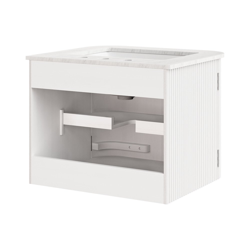 Zia 24" Wall-Mount Bathroom Vanity with Marble Sink. Picture 5