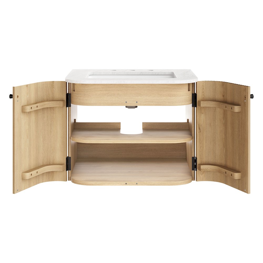 Zia 24" Wall-Mount Bathroom Vanity with Marble Sink. Picture 8