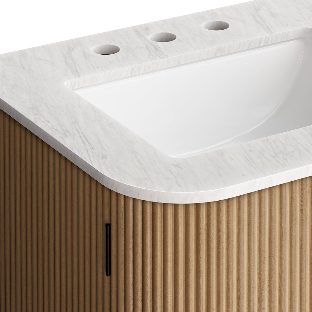 Zia 24" Wall-Mount Bathroom Vanity with Marble Sink. Picture 9