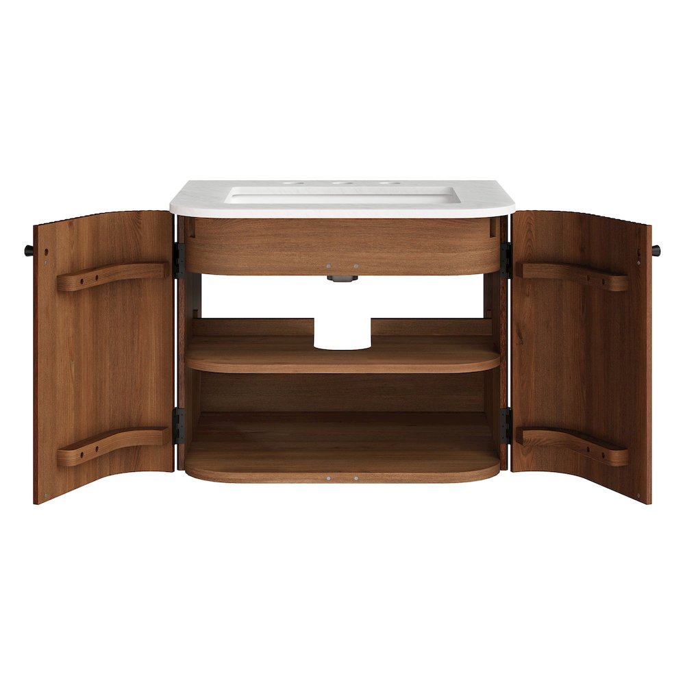 Zia 24" Wall-Mount Bathroom Vanity with Marble Sink. Picture 8