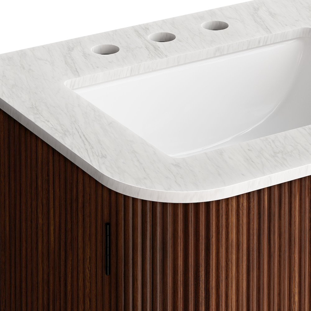 Zia 24" Wall-Mount Bathroom Vanity with Marble Sink. Picture 9