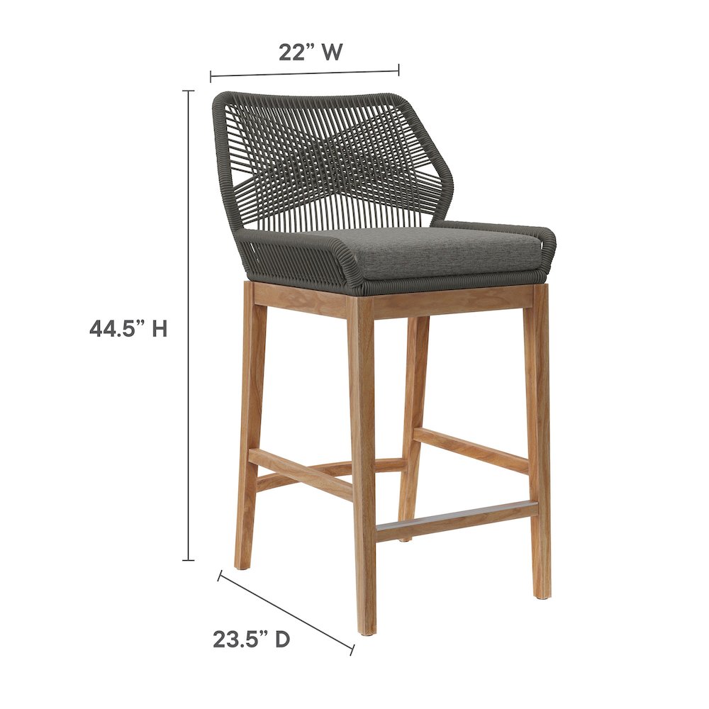 Wellspring 3-Piece Outdoor Patio Teak Wood Bar Set. Picture 2