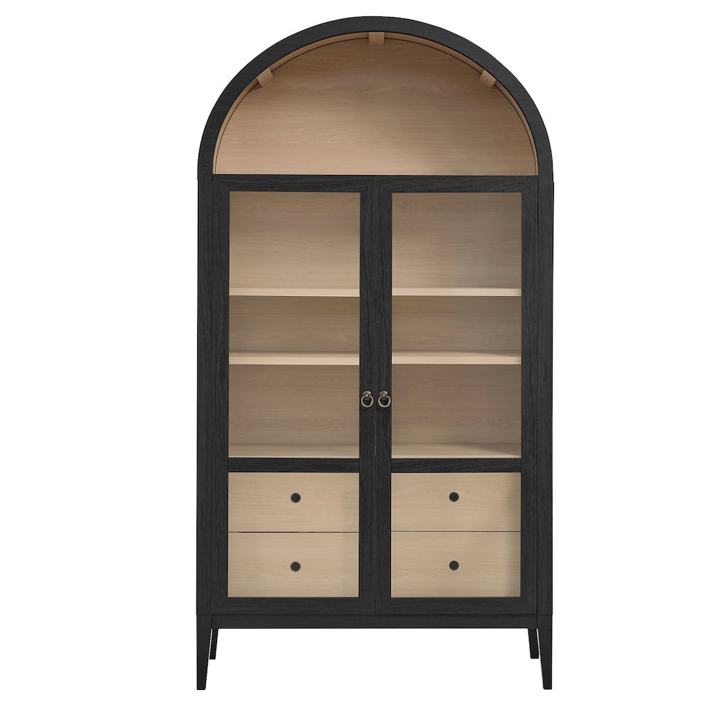 Nolan 74" Tall Wide Arched Storage Display Cabinet. Picture 5