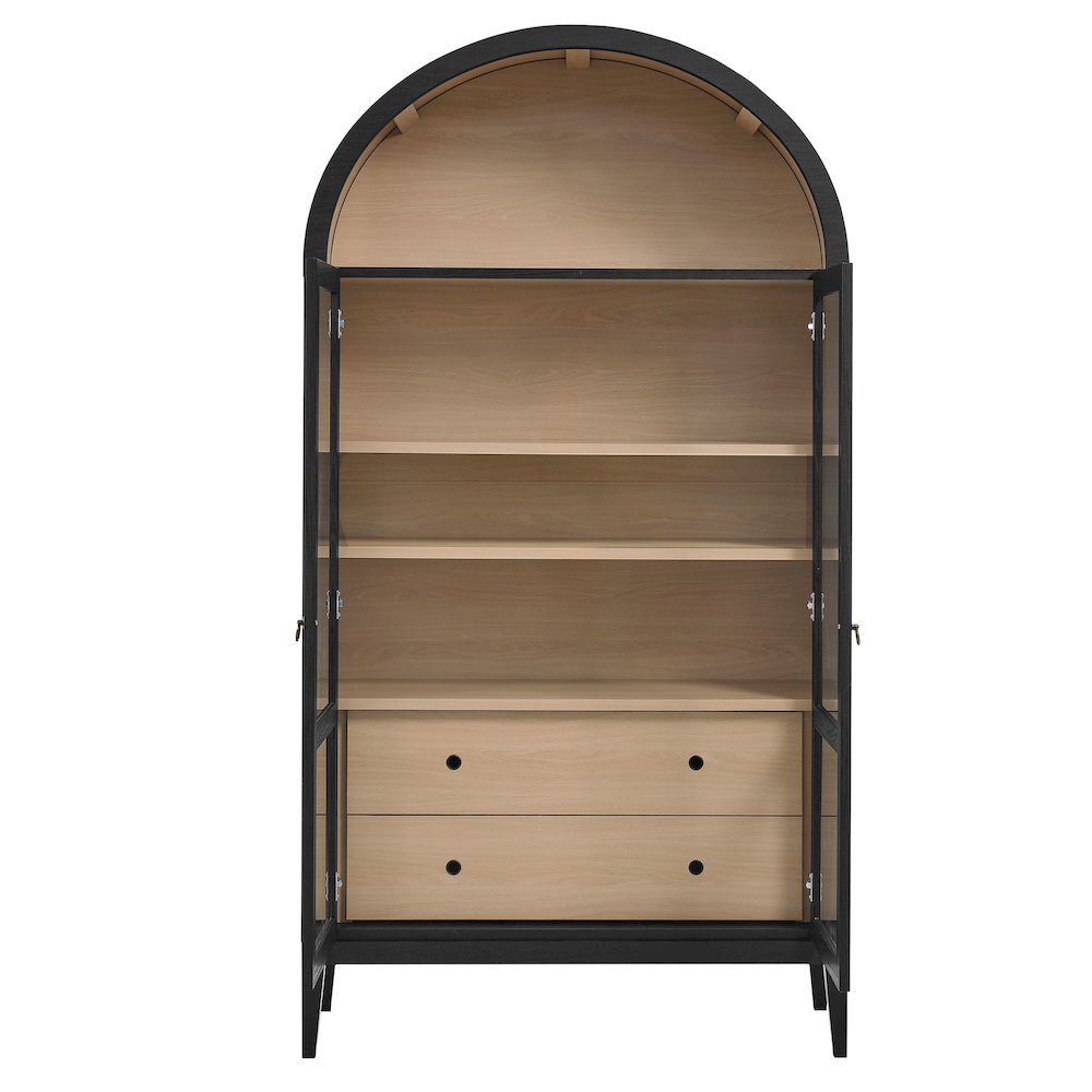 Nolan 74" Tall Wide Arched Storage Display Cabinet. Picture 6