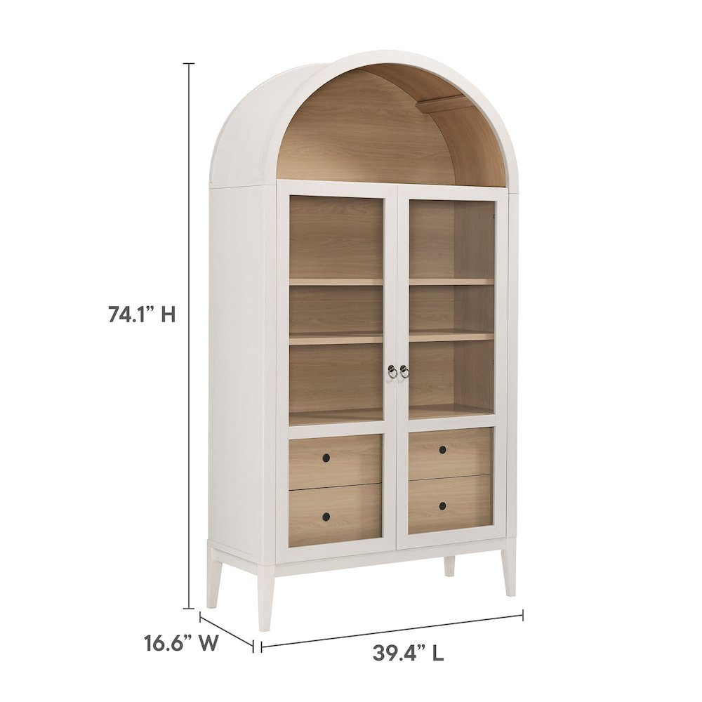 Nolan 74" Tall Wide Arched Storage Display Cabinet. Picture 3