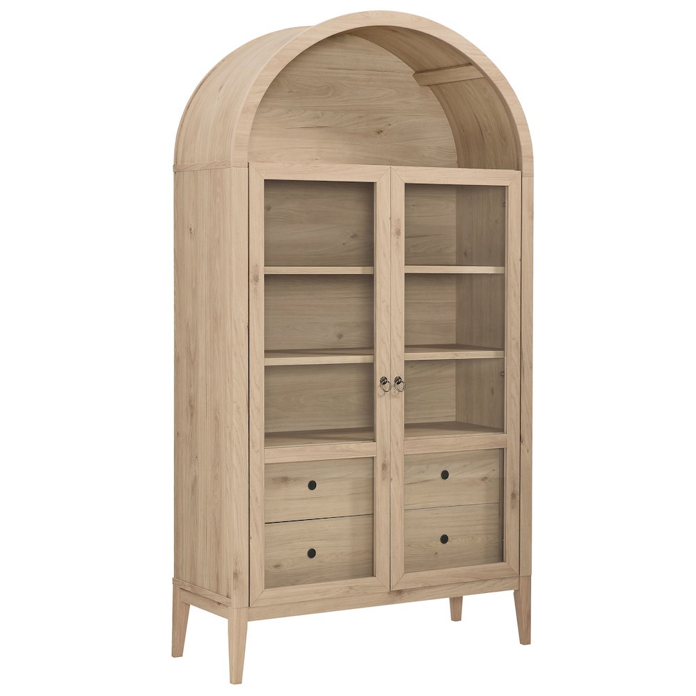 Nolan 74" Tall Wide Arched Storage Display Cabinet. Picture 1