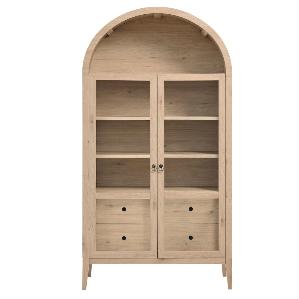 Nolan 74" Tall Wide Arched Storage Display Cabinet. Picture 5