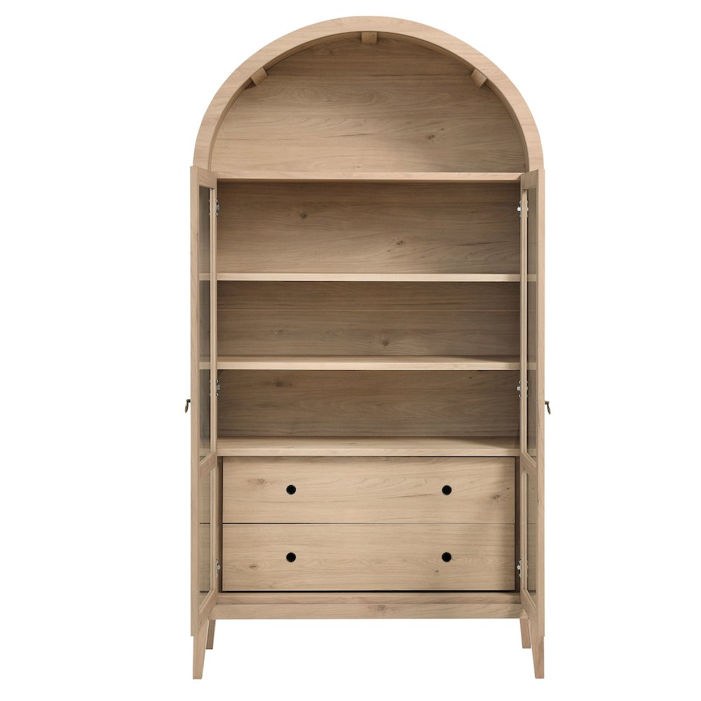 Nolan 74" Tall Wide Arched Storage Display Cabinet. Picture 6