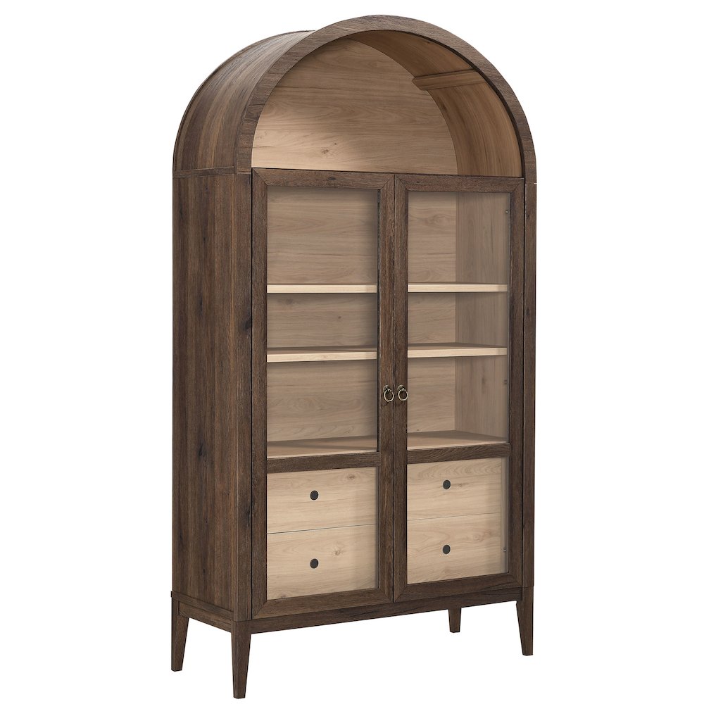 Nolan 74" Tall Wide Arched Storage Display Cabinet. Picture 1