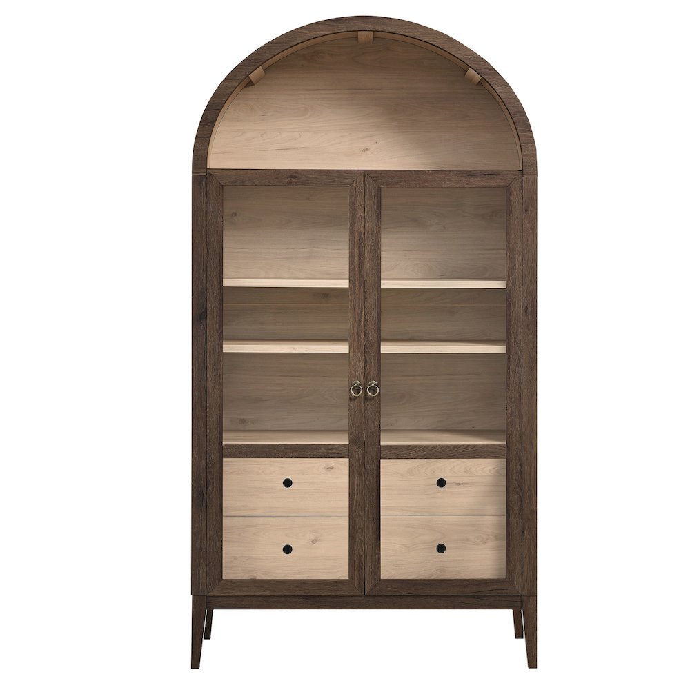 Nolan 74" Tall Wide Arched Storage Display Cabinet. Picture 5