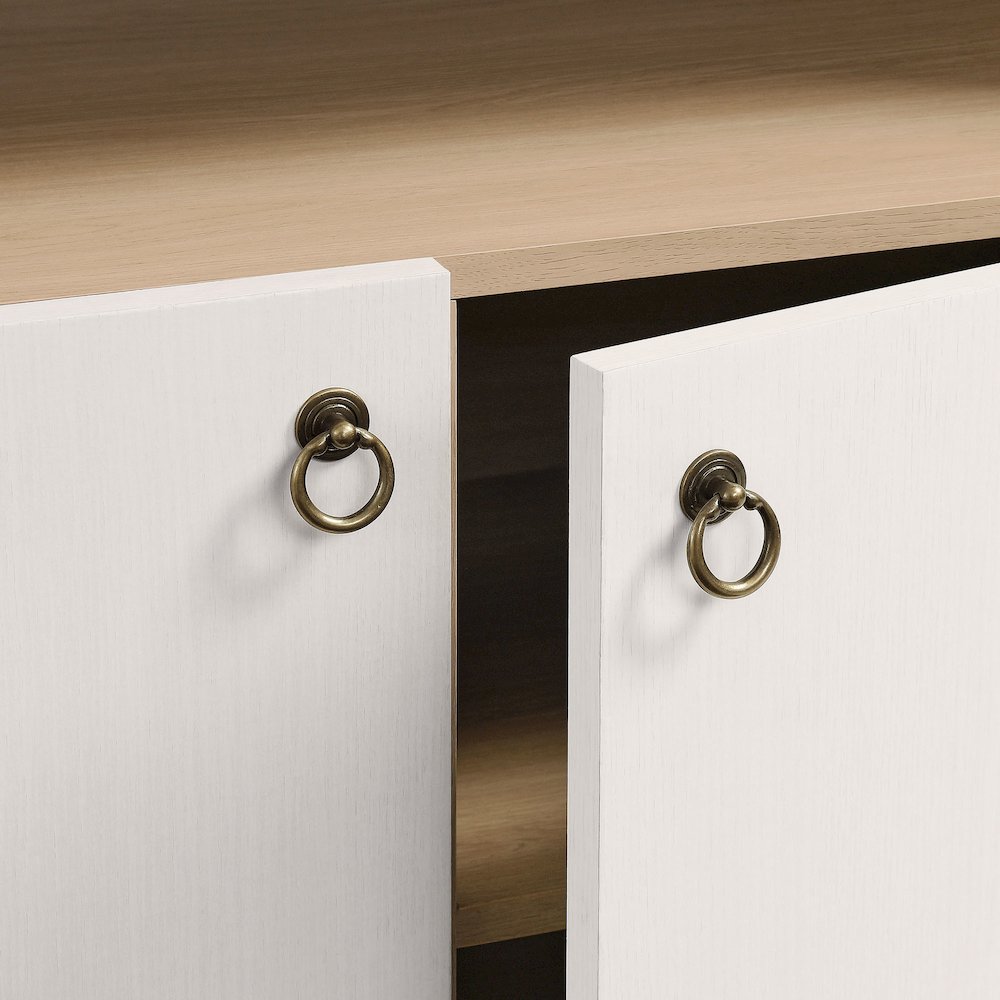 Nolan 74" Tall Wide Arched Storage Display Cabinet Bookshelf. Picture 7