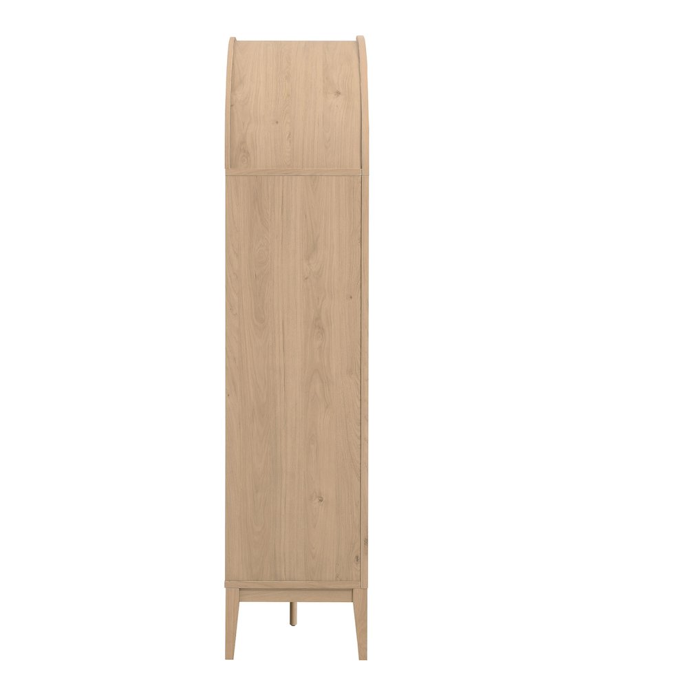 Nolan 74" Tall Wide Arched Storage Display Cabinet Bookshelf. Picture 4