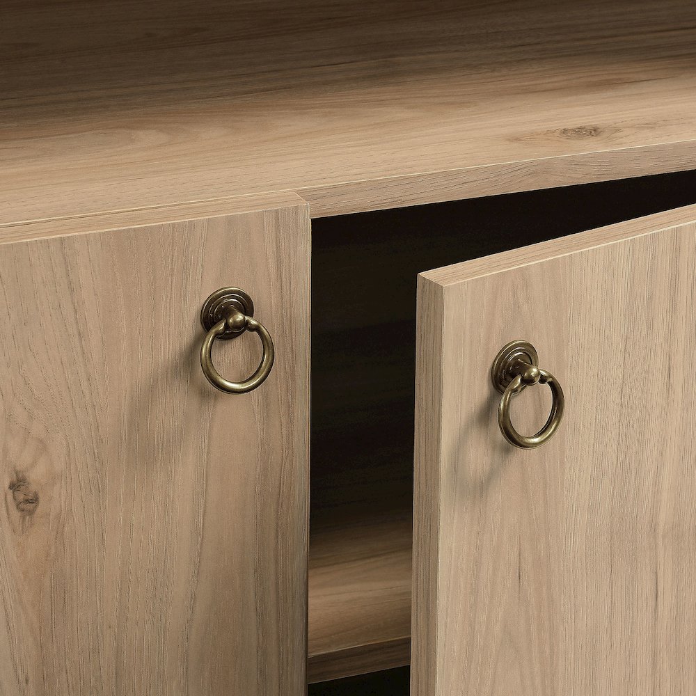 Nolan 74" Tall Wide Arched Storage Display Cabinet Bookshelf. Picture 7