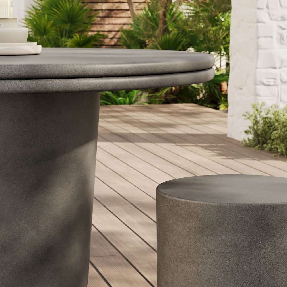Brion Indoor - Outdoor Patio Concrete 5 Piece Dining Table Set. Picture 10