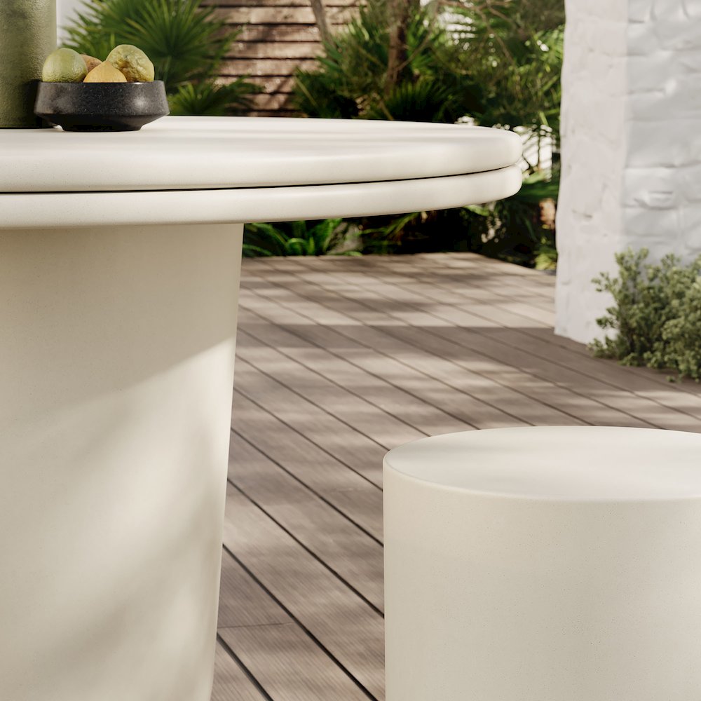 Brion Indoor - Outdoor Patio Concrete 5 Piece Dining Table Set. Picture 10