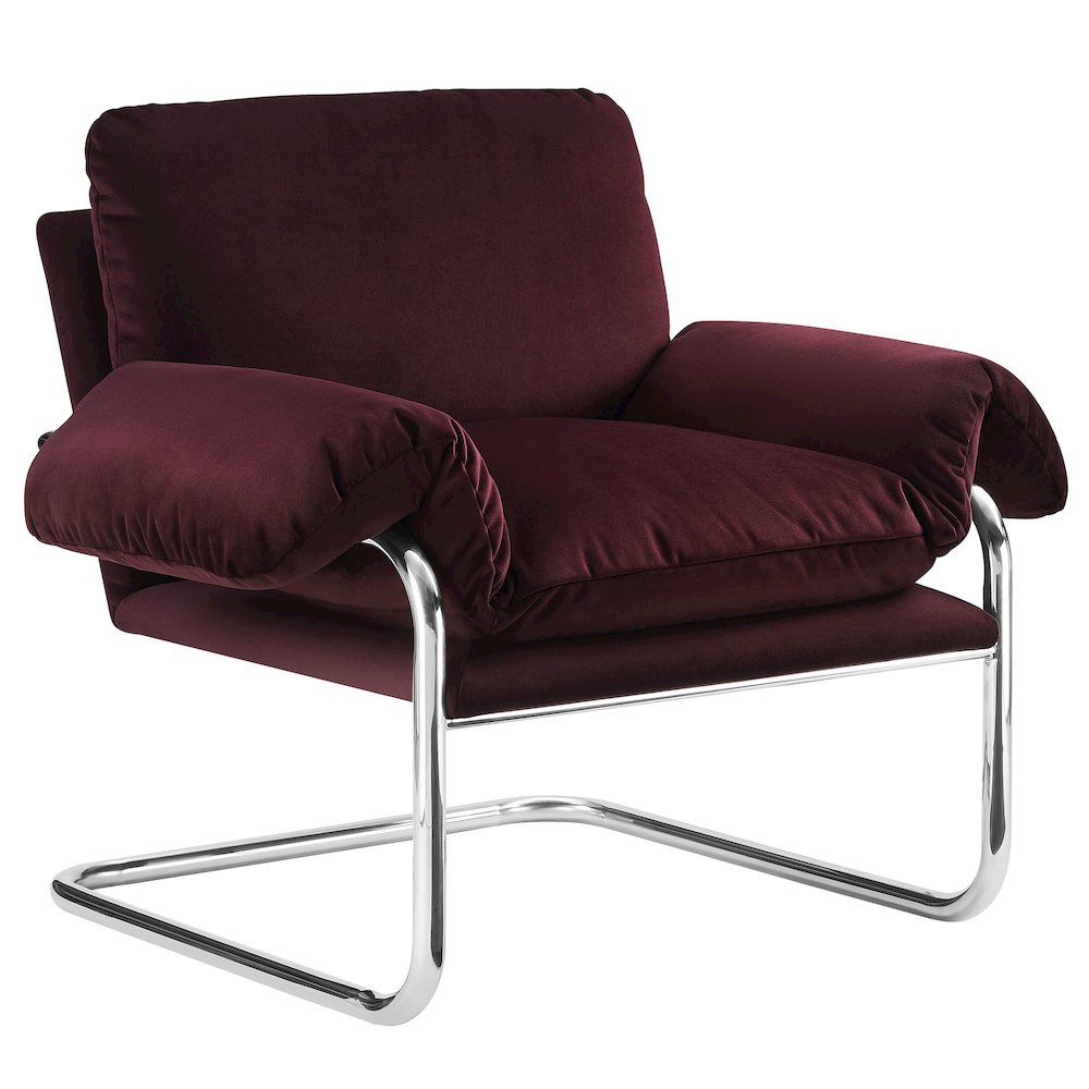 Ansel Performance Velvet Accent Chair. Picture 1