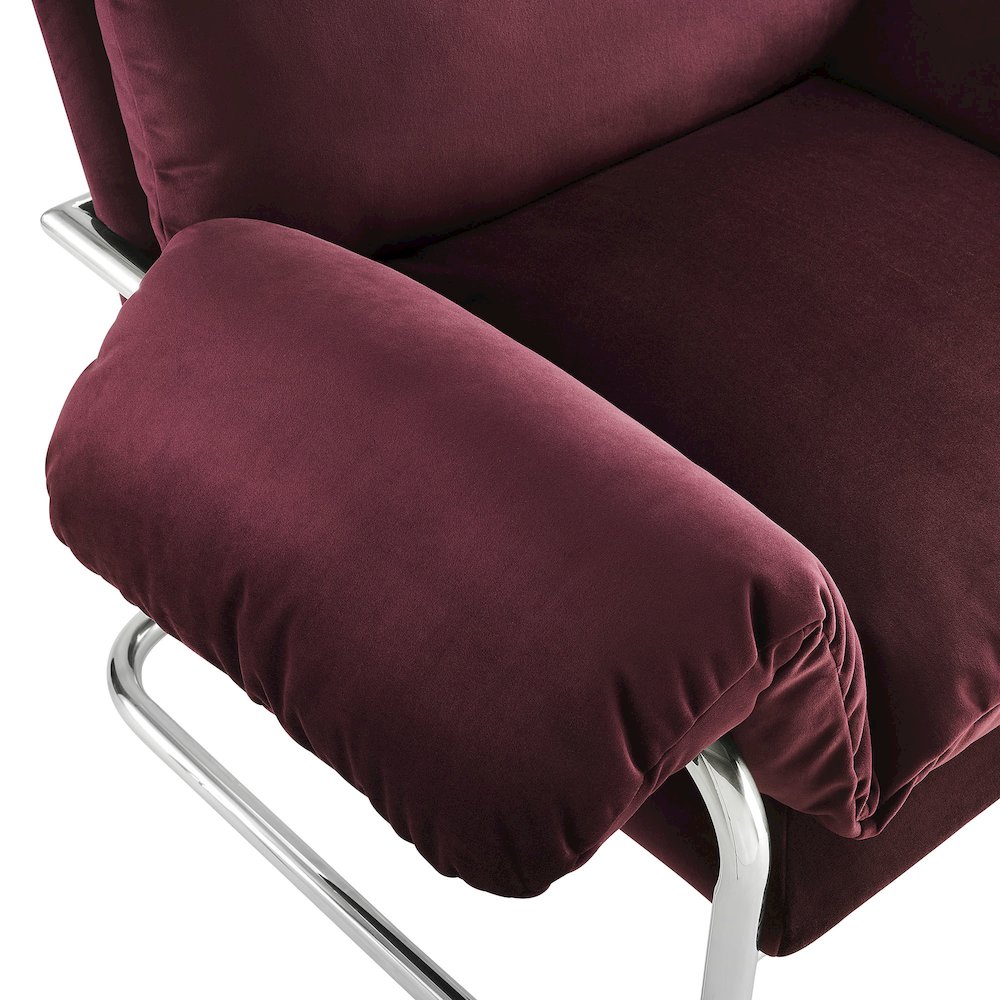 Ansel Performance Velvet Accent Chair. Picture 7