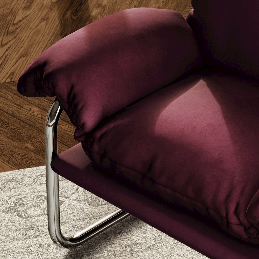 Ansel Performance Velvet Accent Chair. Picture 9