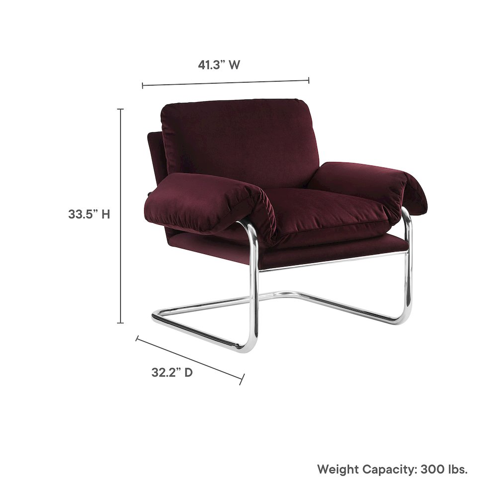 Ansel Performance Velvet Accent Chair. Picture 2