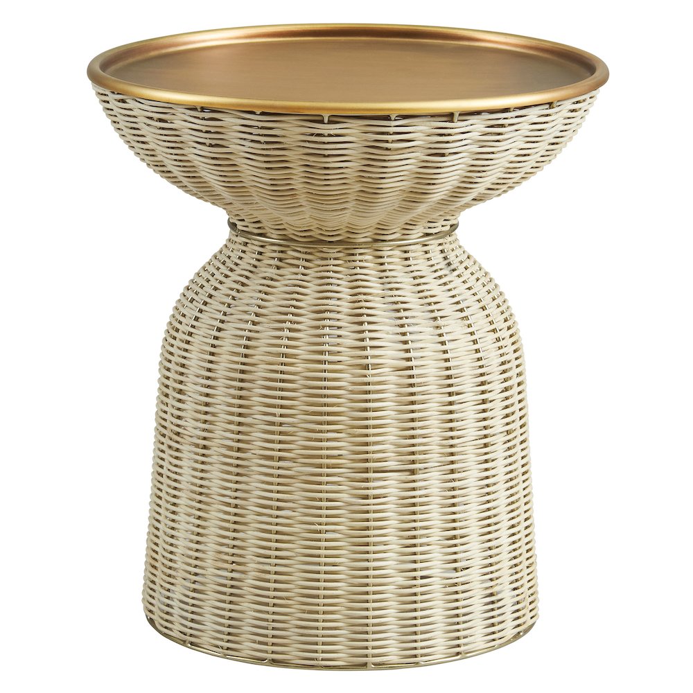 Lazaro Round Rattan Side Table. Picture 1