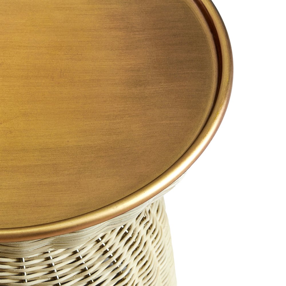 Lazaro Round Rattan Side Table. Picture 5