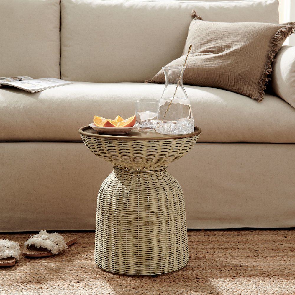 Lazaro Round Rattan Side Table. Picture 7