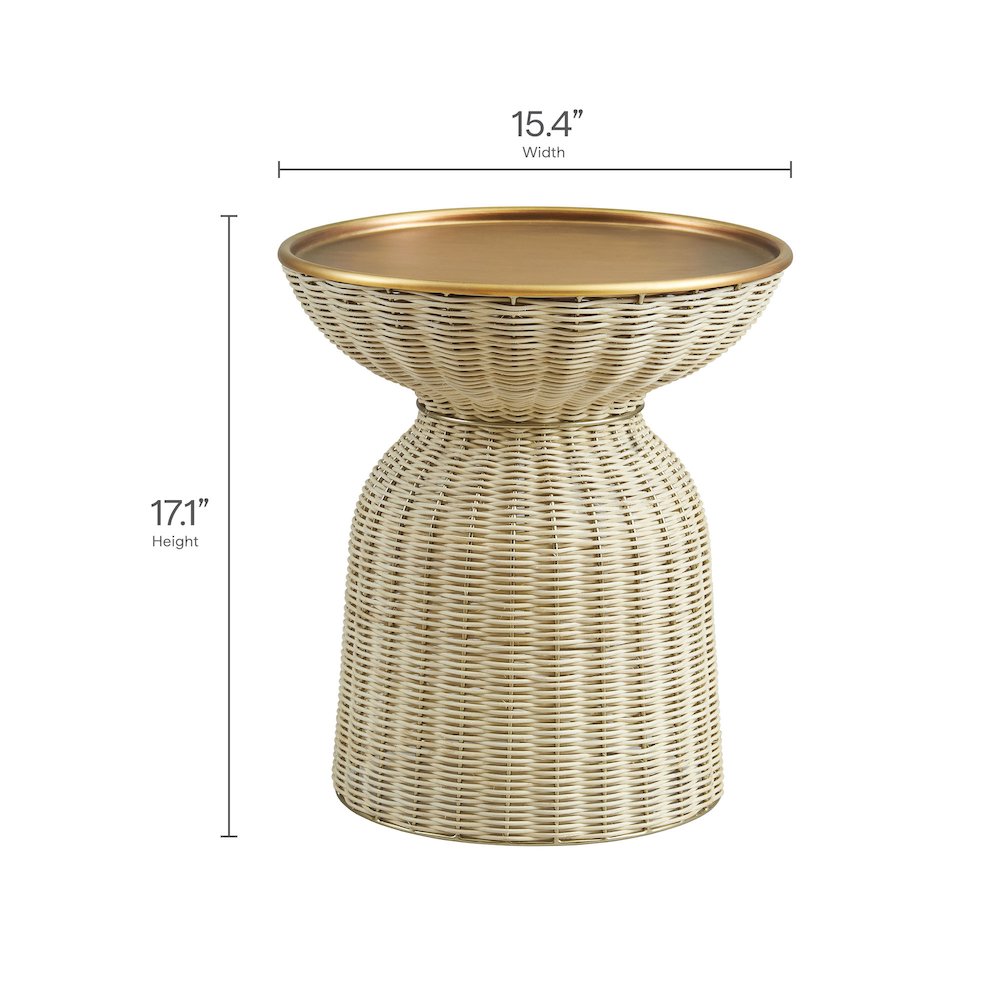 Lazaro Round Rattan Side Table. Picture 2