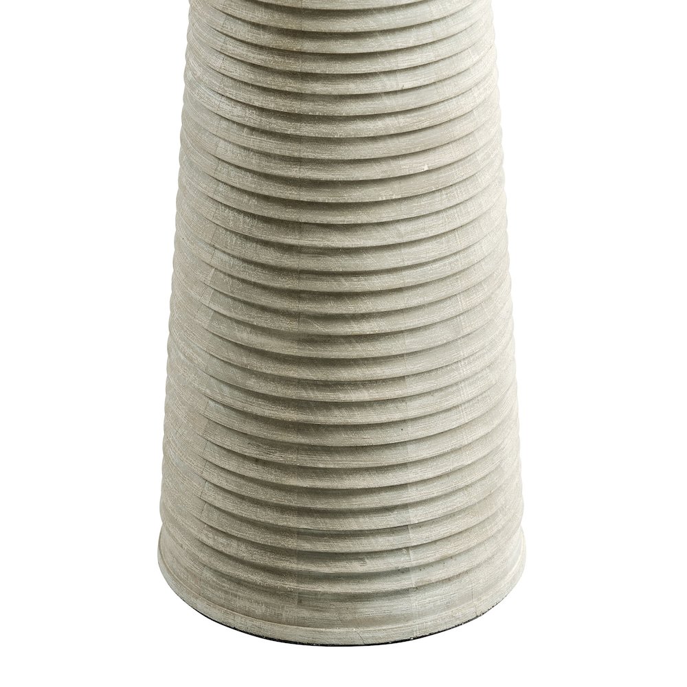 Saylor Carved Ribbed Wood Floor Lamp With Drum Shade. Picture 6