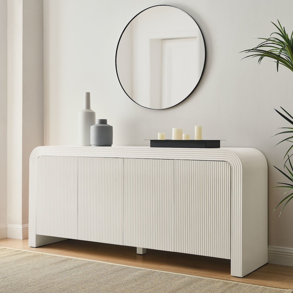 Waterflute 70" Fluted Sideboard Cabinet. Picture 8