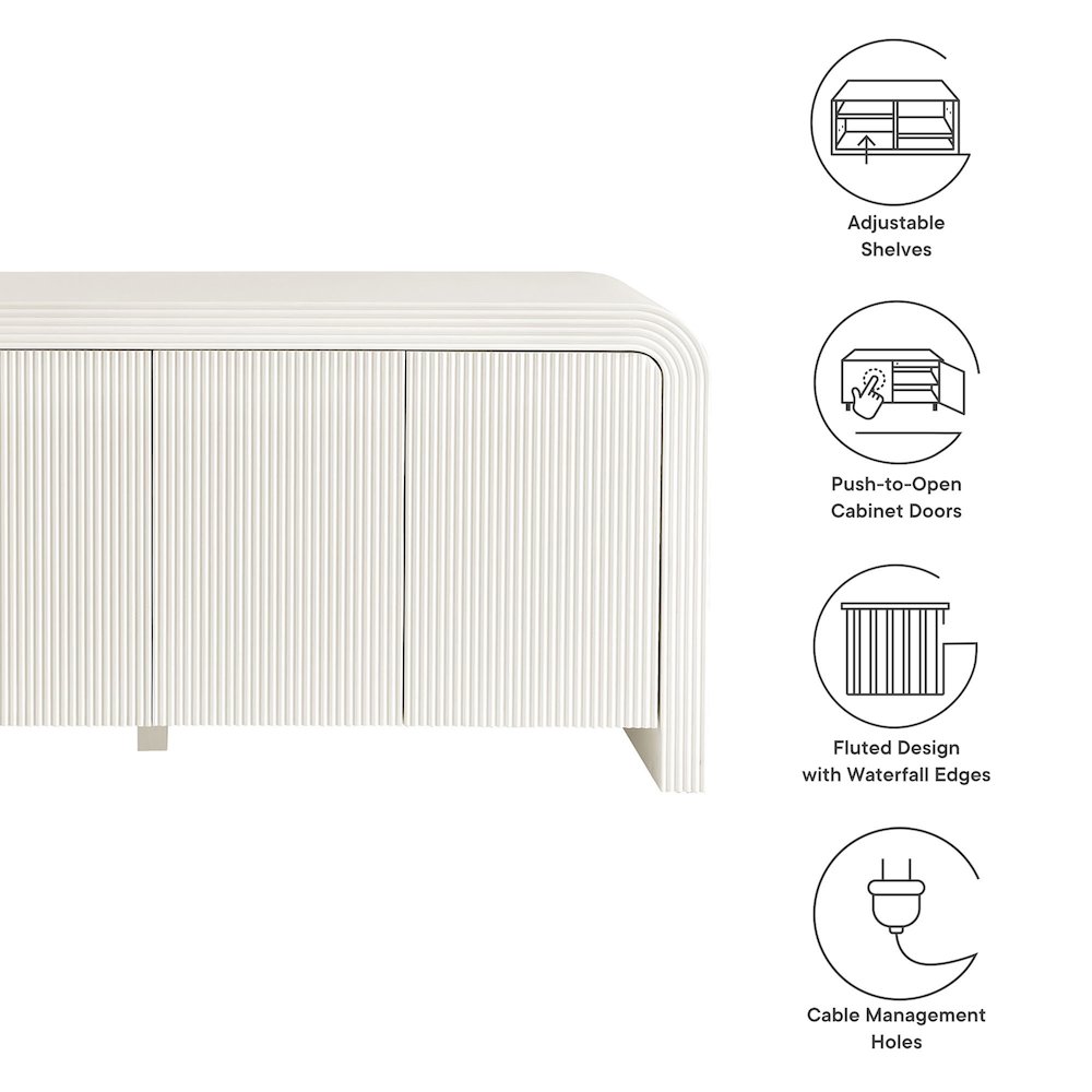 Waterflute 70" Fluted Sideboard Cabinet. Picture 3