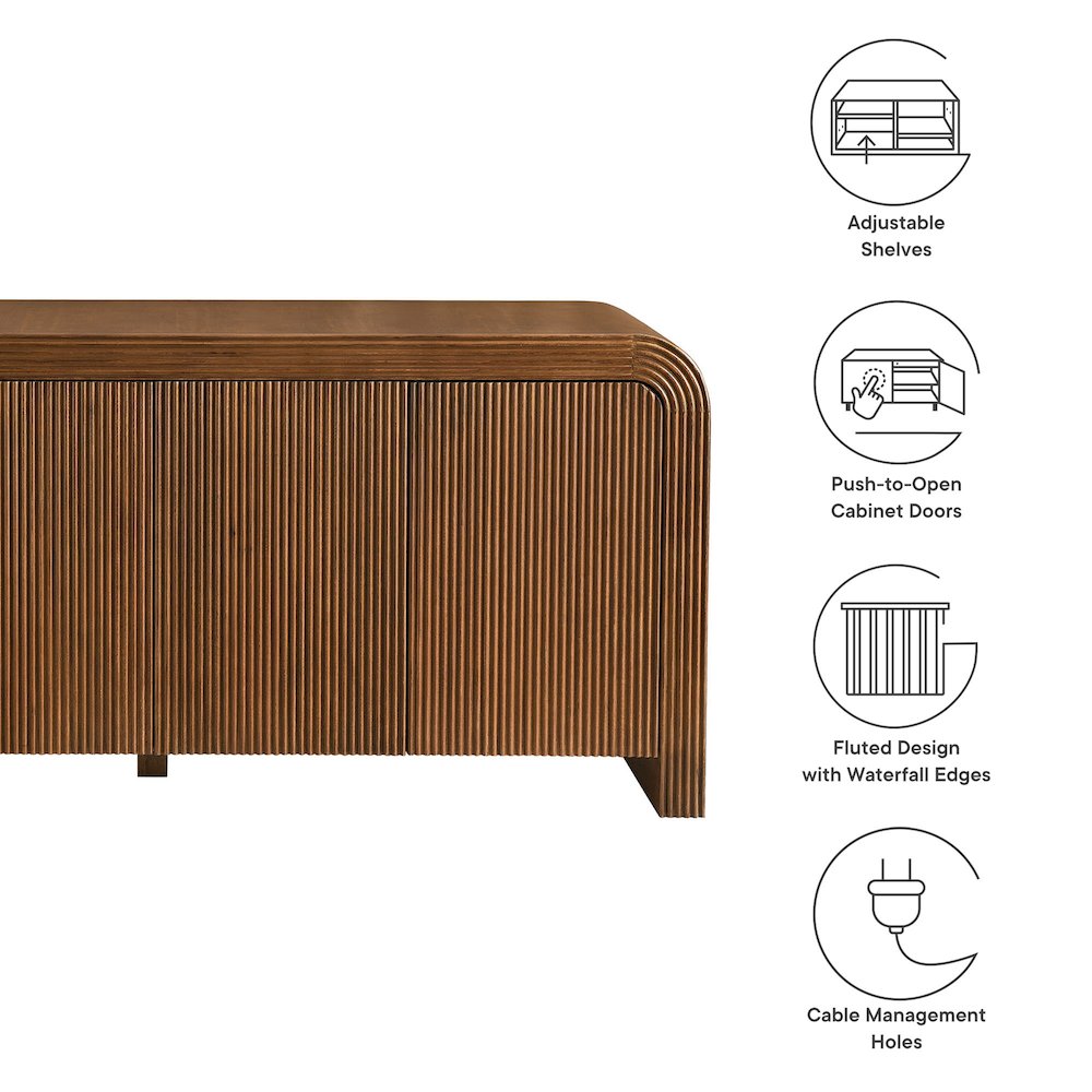 Waterflute 70" Fluted Sideboard Cabinet. Picture 2