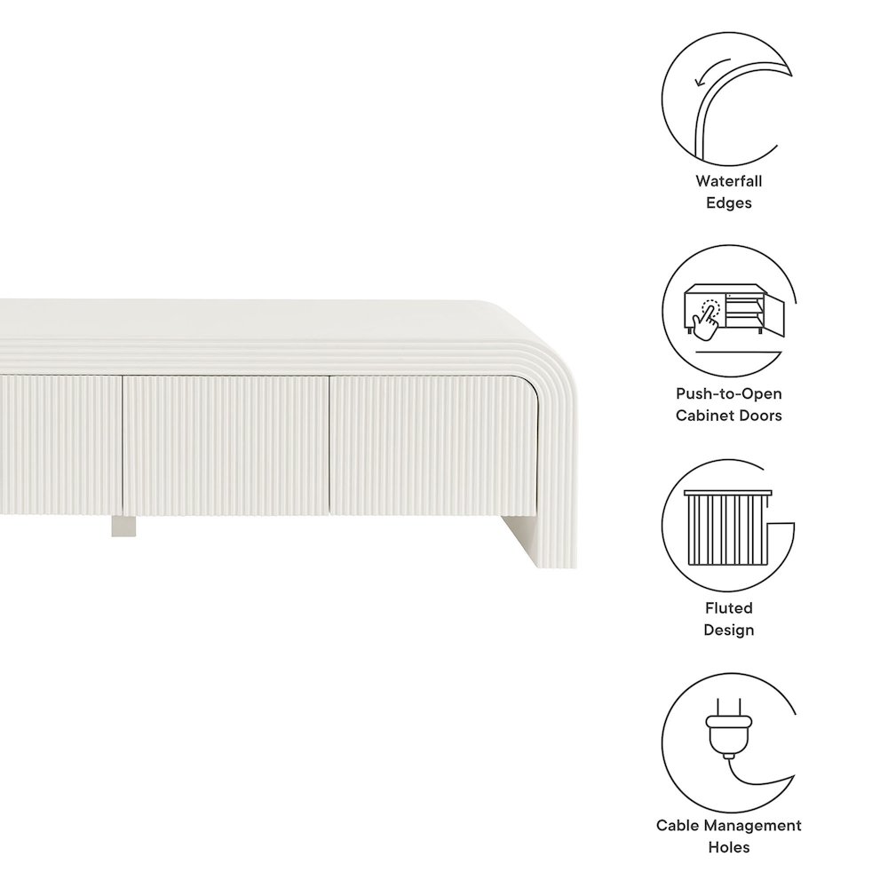 Waterflute 68" Fluted TV Stand. Picture 3