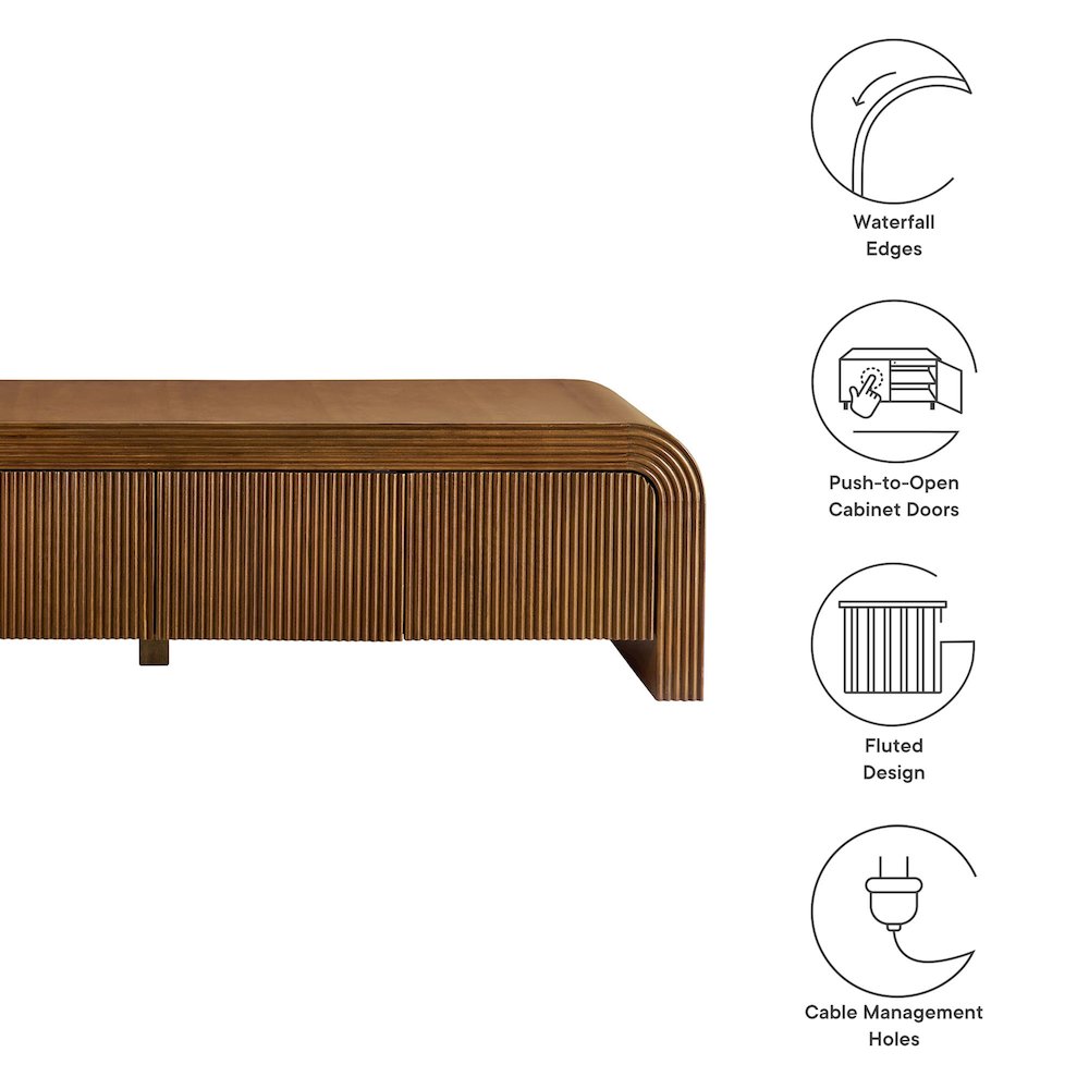 Waterflute 68" Fluted TV Stand. Picture 2